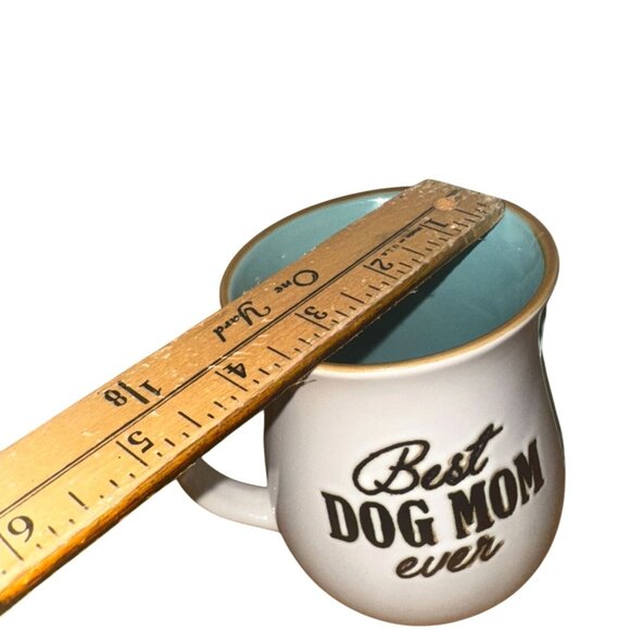 Best Dog Mom Ever Ceramic Mug 16 Oz White & Teal Interior By Spectrum Designz - Picture 6 of 7